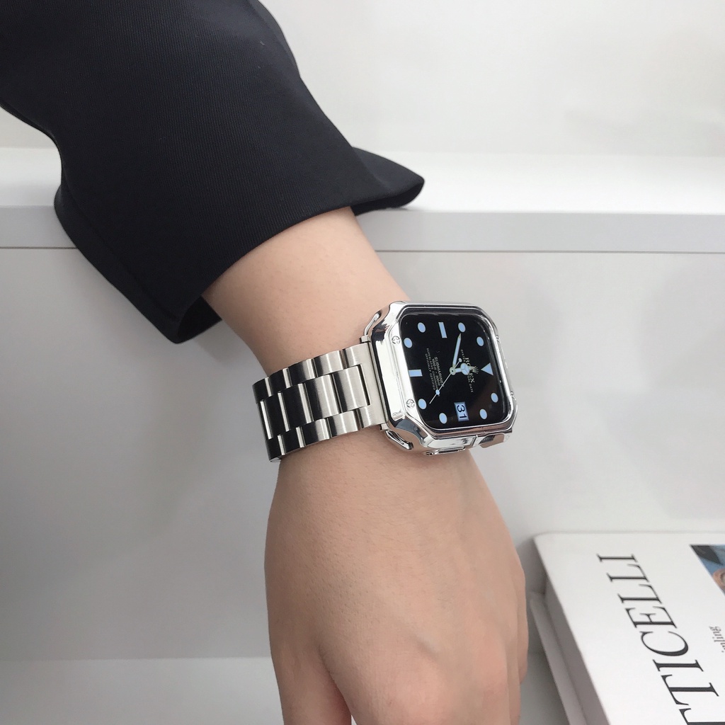 Bộ Dây Đeo + Vỏ Bọc Bảo Vệ Cho Đồng Hồ Thông Minh Apple Watch series 8 7 6 SE 5 4 3 8Ultra 41mm 45mm 40mm 44mm 42mm