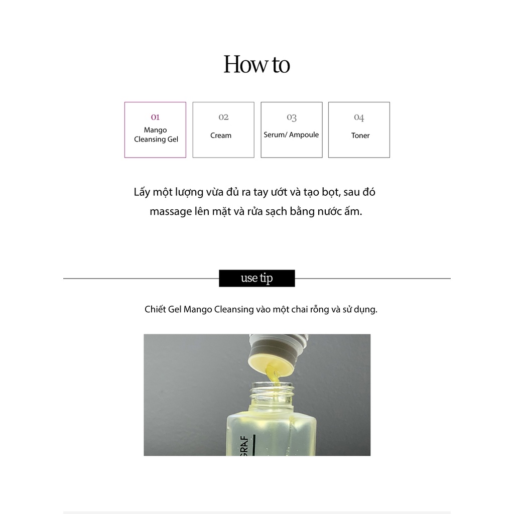 Sửa rửa mặt ROSAGRAF Mango Cleansing Gel 500ml Bebalance