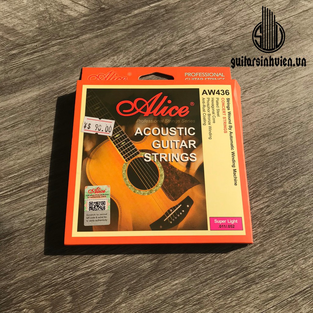 Dây guitar acoustic Aw436 - tặng 1 phím alice