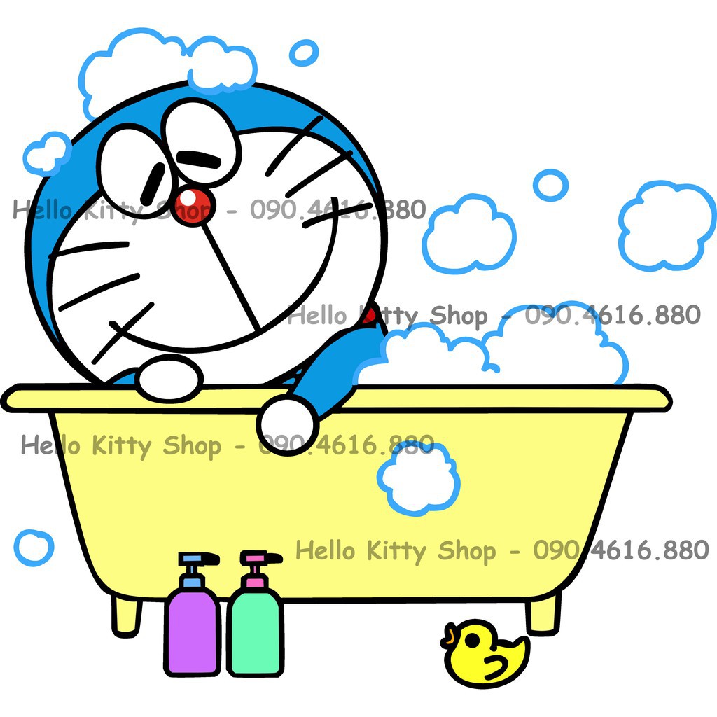 DECAL DORAEMON TRANG TRÍ NHÀ TẮM SIZE 30CM