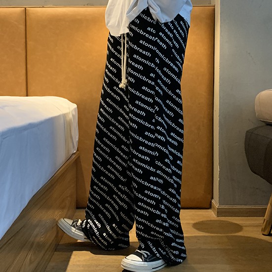 Quần dài thể thao ống rộng thời trang Hàn Quốc cho nam và nữ