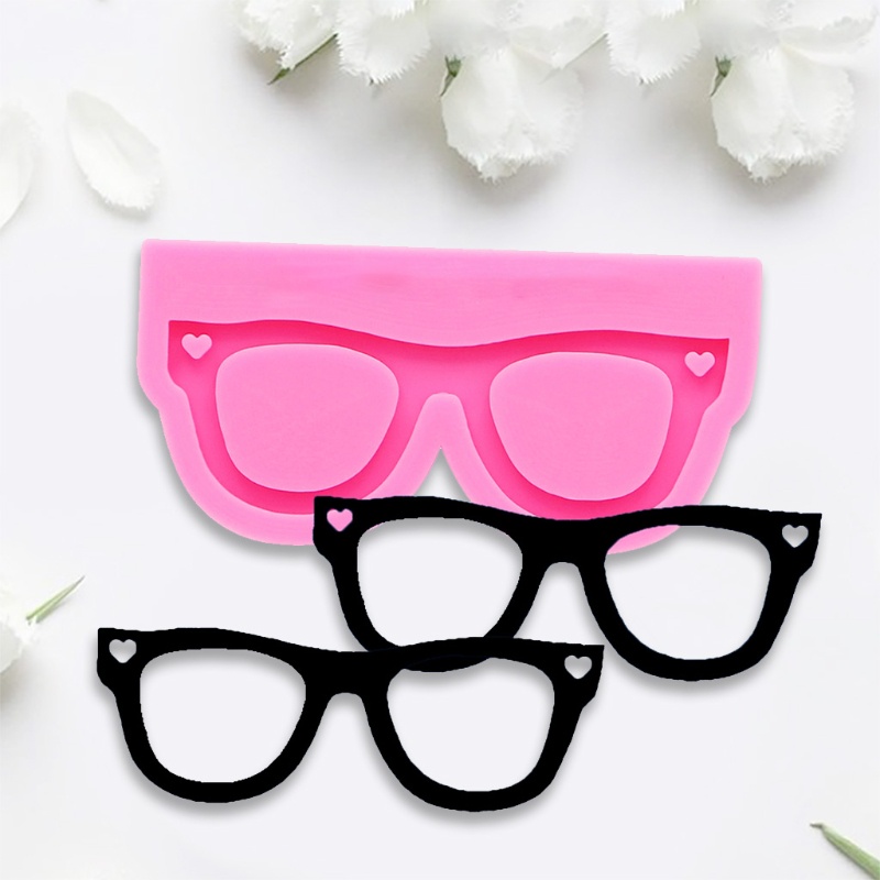 Khuôn Silicone Làm Móc Khóa Hình Mắt Kính Sáng Bóng DIY