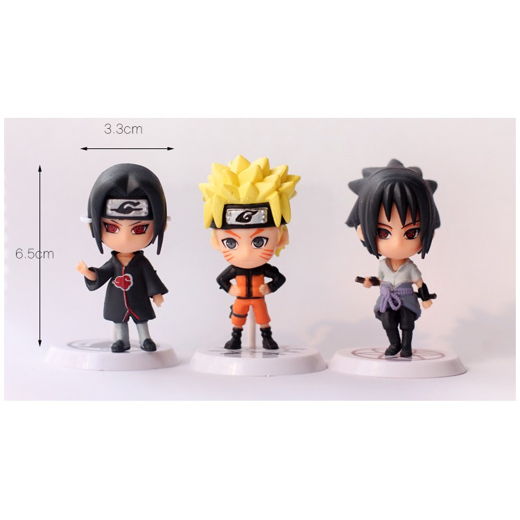 ✴️NARUTO✡️ Mô hình Chibi Naruto, bộ mô hình 6 nhân vật truyện Naruto, gồm đế và mô hình nhân vật