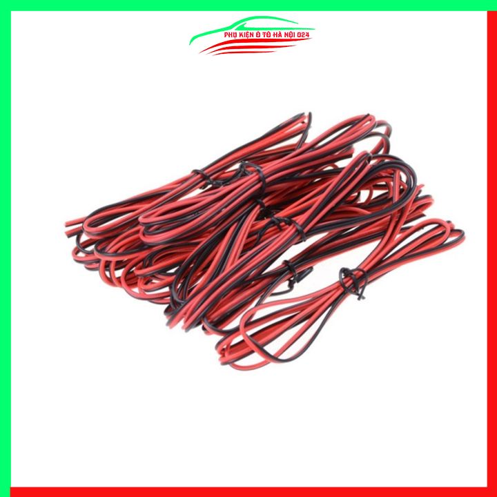 Cuộn 50 mét dây điện đôi đen đỏ lõi 0.2mm nhiều sợi