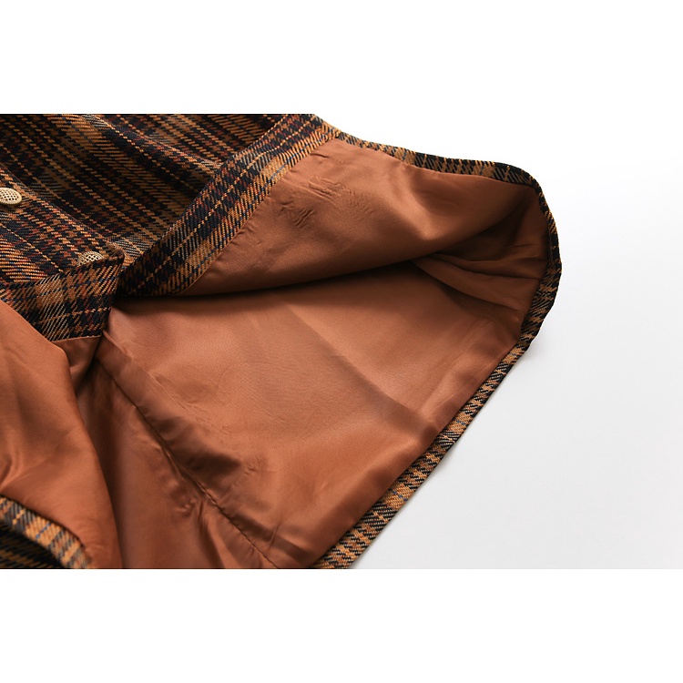 Y661 Chân váy caro eo cao xuất dư của ZARA