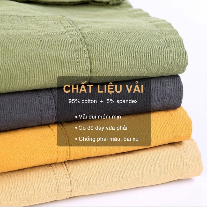 Áo sơ mi nam TFUN vải kaki cao cấp CL TT71.0 Áo sơ mi tay lỡ dáng ôm phong cách thể thao Hàn Quốc đẹp mùa hè thu