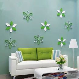 Bộ 6 lá kép trang trí dán tường 3D gỗ