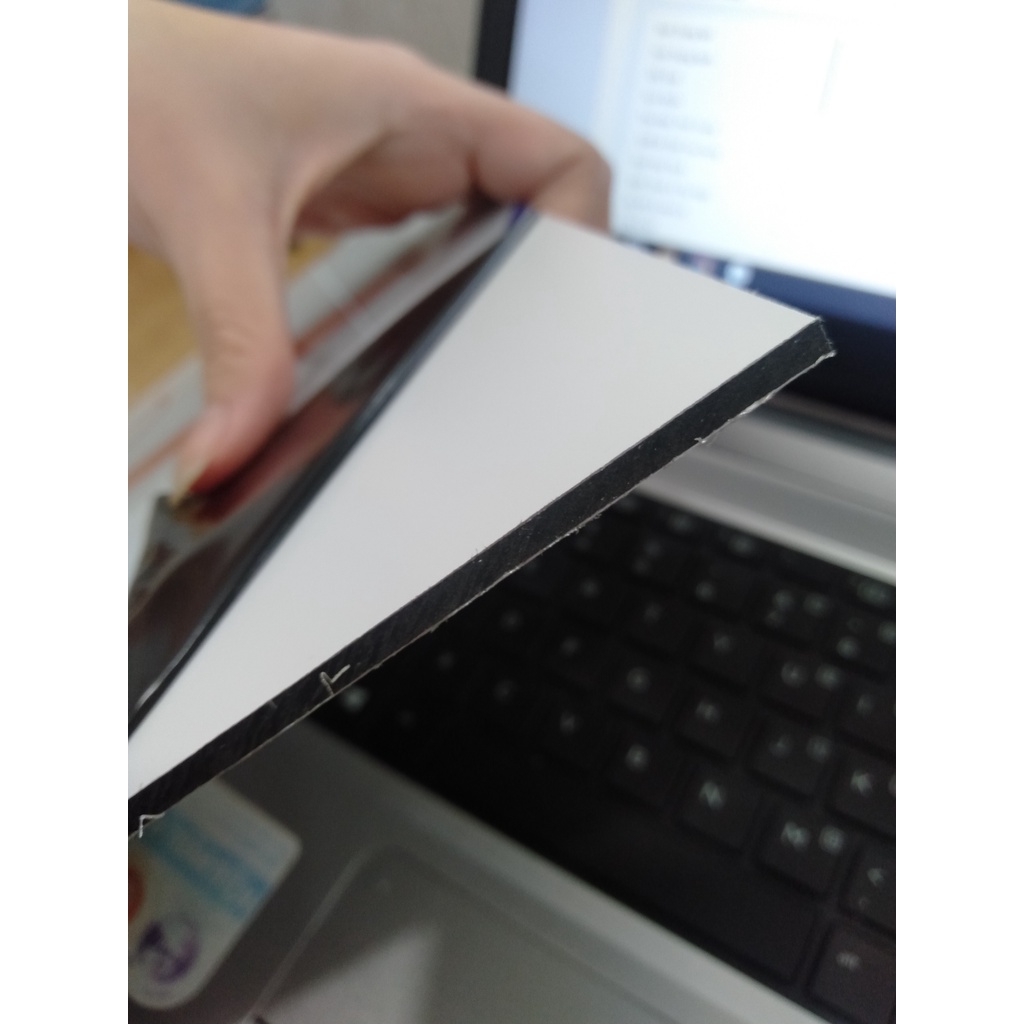 Tấm Alu/Alumium màu trắng sữa 3mm 30x40cm làm kệ trang trí, loa mini, khung ảnh quảng cáo, ốp tường, mặt bàn, đa dụng