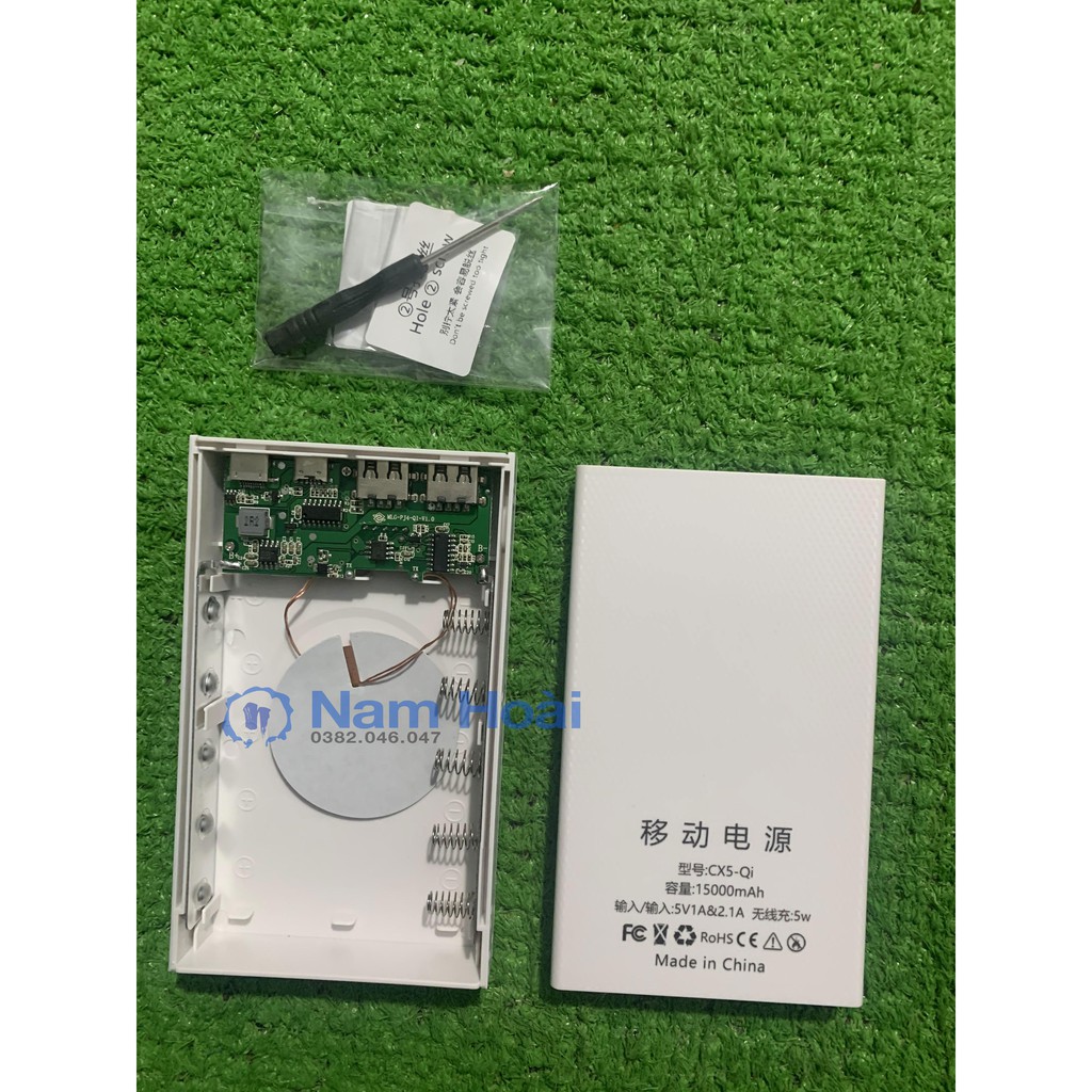 Box sạc dự phòng không dây 5W 18650 Model CX5-Qi(CHƯA CÓ PIN)(Có thể tháo lắp để thay pin dể dàng)