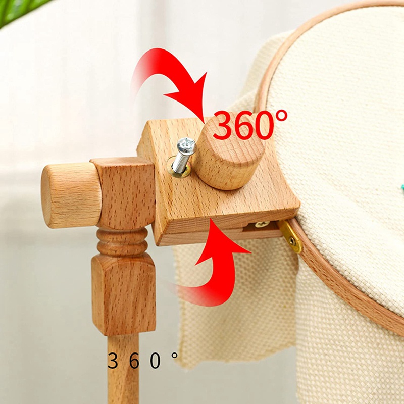 Giá Đỡ Khung Thêu Có Kẹp Bằng Gỗ Cho Tất Cả Bàn Thêu Chữ Thập