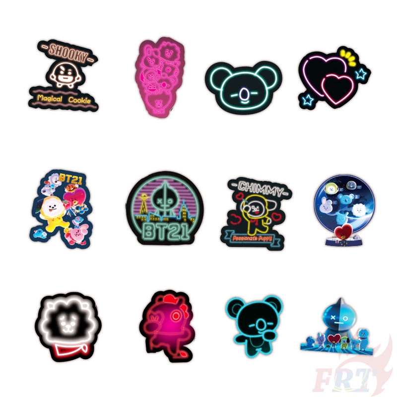 Set 50 miếng dán trang trí in hình nhóm nhạc BTS BT21 Series 03