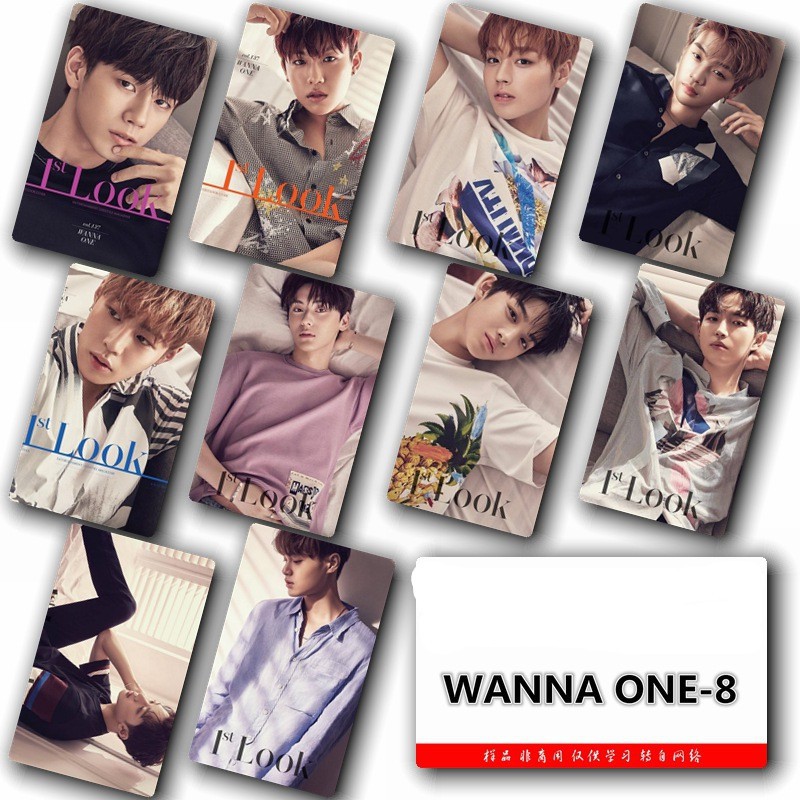 Set 10 tấm hình dán các thành viên nhóm nhạc WANNA ONE điển trai