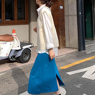 Áo len không tay cổ chữ V màu trơn xinh xắn 31130