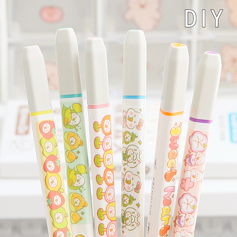 Bút highlight 24 màu hai đầu tiện dụng