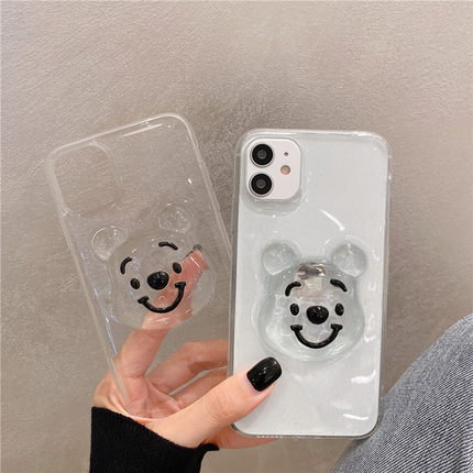 iPhone 13 Pro Max Ốp điện thoại trong suốt hình gấu pooh 3D cho iphone Xs Max/11/11Pro Max/12Pro/12Pro Max 7 8 Plus