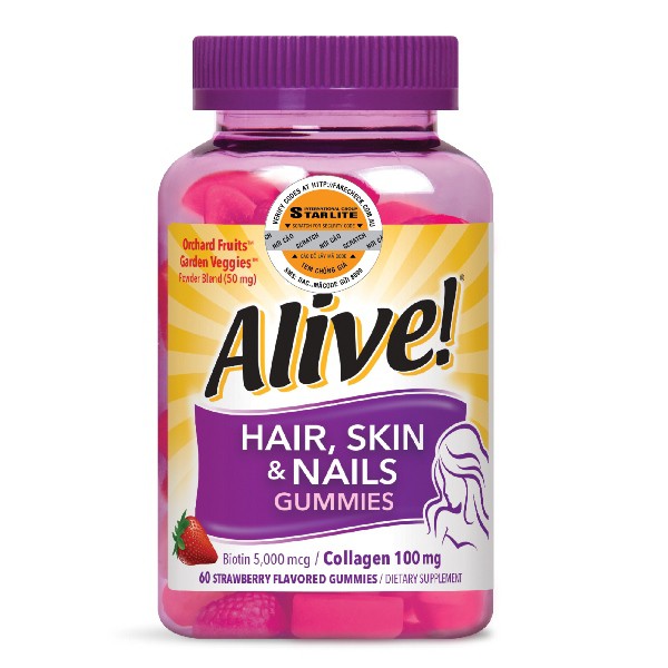 Vitamin tổng hợp Nature's Way Alive Hair Skin & Nail Gummies 60 Viên