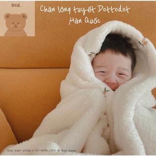 Chăn lông tuyết Dottodot thêu hoạ tiết và Camping Microfiber Blanket Hàn quốc cho bé yêu