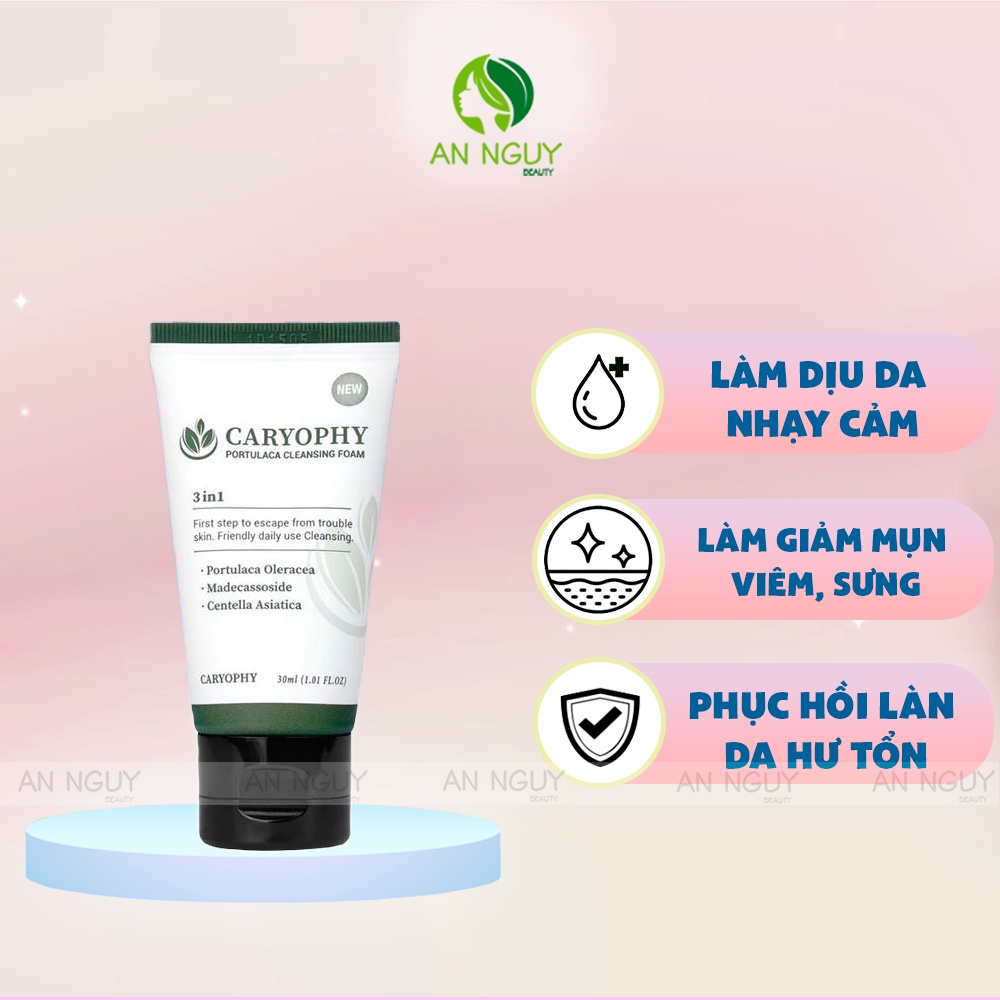 Sữa Rửa Mặt Caryophy Portulaca Cleansing Foam 3 In 1 ( 30ml )