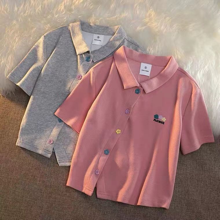 Áo Thun polo Ngắn Tay Cổ Vuông Thời Trang Mùa Hè Dành Cho Bé Gái 10-13 Tuổi