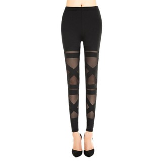 Quần legging nữ phối voan lưới