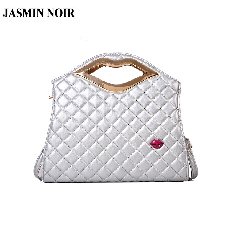 Túi Xách JASMIN NOIR Tote Hai Dây Đeo Vai Chần Bông Họa Tiết Đôi Môi Đơn Giản Dành Cho Nữ