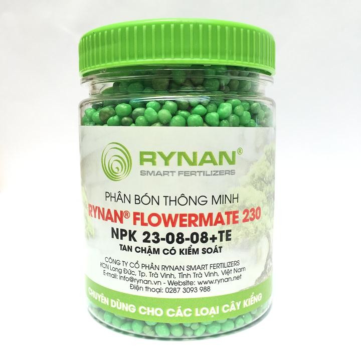 Phân bón tan chậm thông minh Rynan 230 chuyên dùng cho cây kiểng lá 150gram giá rẻ