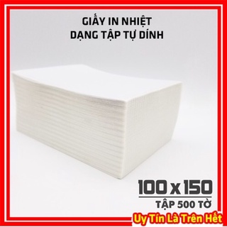 Giấy in nhiệt tự dính dạng tệp 500 tờ khổ A6 100x150mm