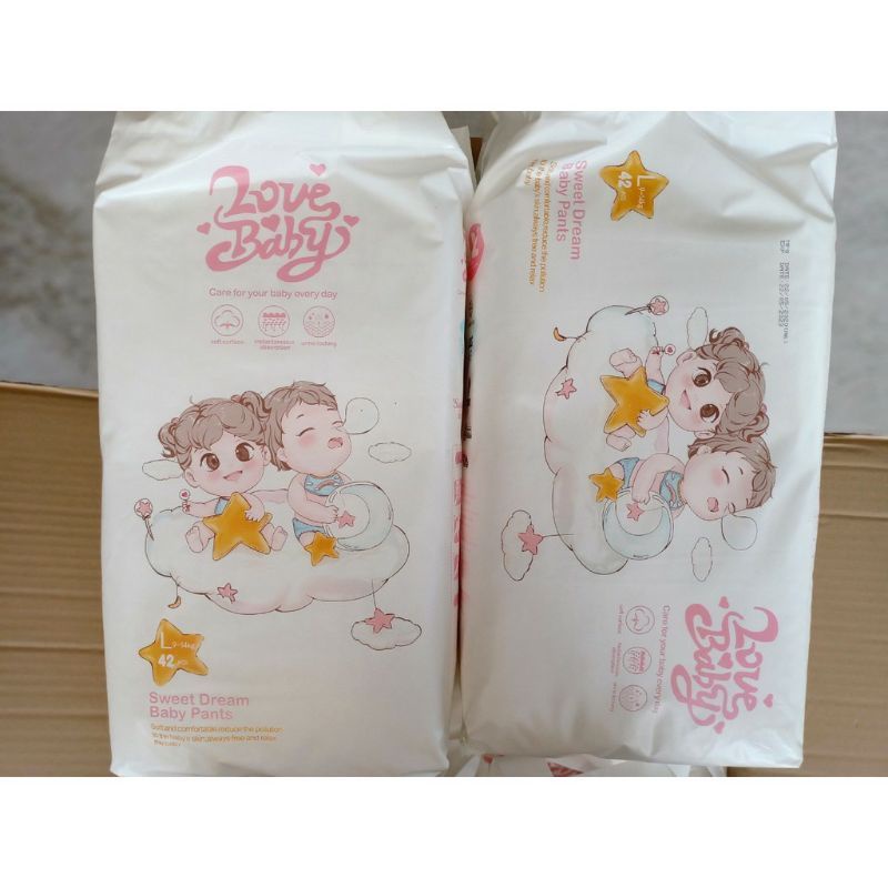 Bỉm dán/quần Love Baby Hữu cơ Nb36/S50/M46/L42/XL38/XXL34