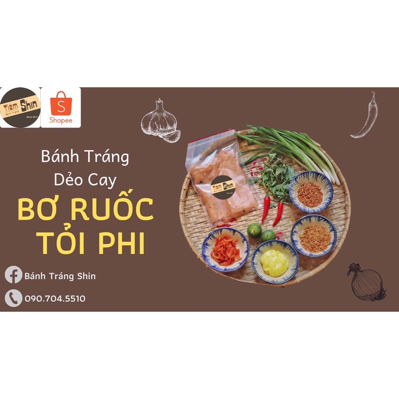 Bánh Tráng Dẻo Cay Bơ Ruốc túi Zip M