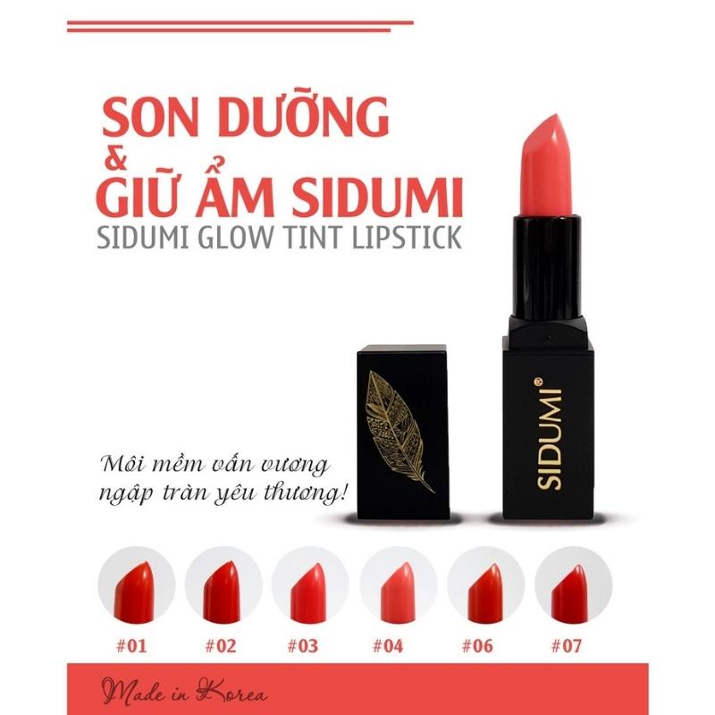 Son Dưỡng Môi Có Màu Chính Hãng Hàn Quốc Lâu Trôi Dưỡng Ẩm Hồng Môi Sidumi Glow Tint Lipstick 4G SDM 612