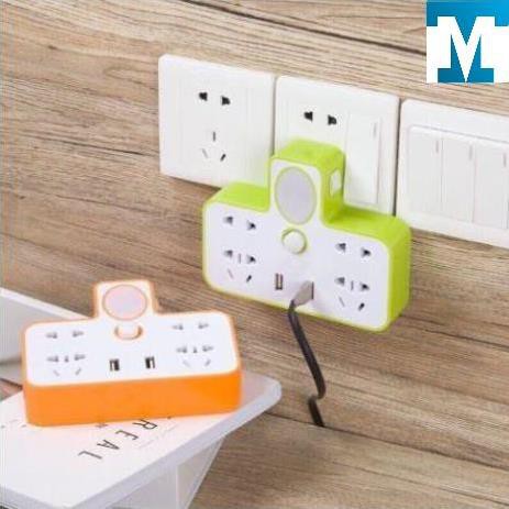 Ổ điện phát sáng CHỮ T 4 ổ 2 usb - cắm 3 chấu