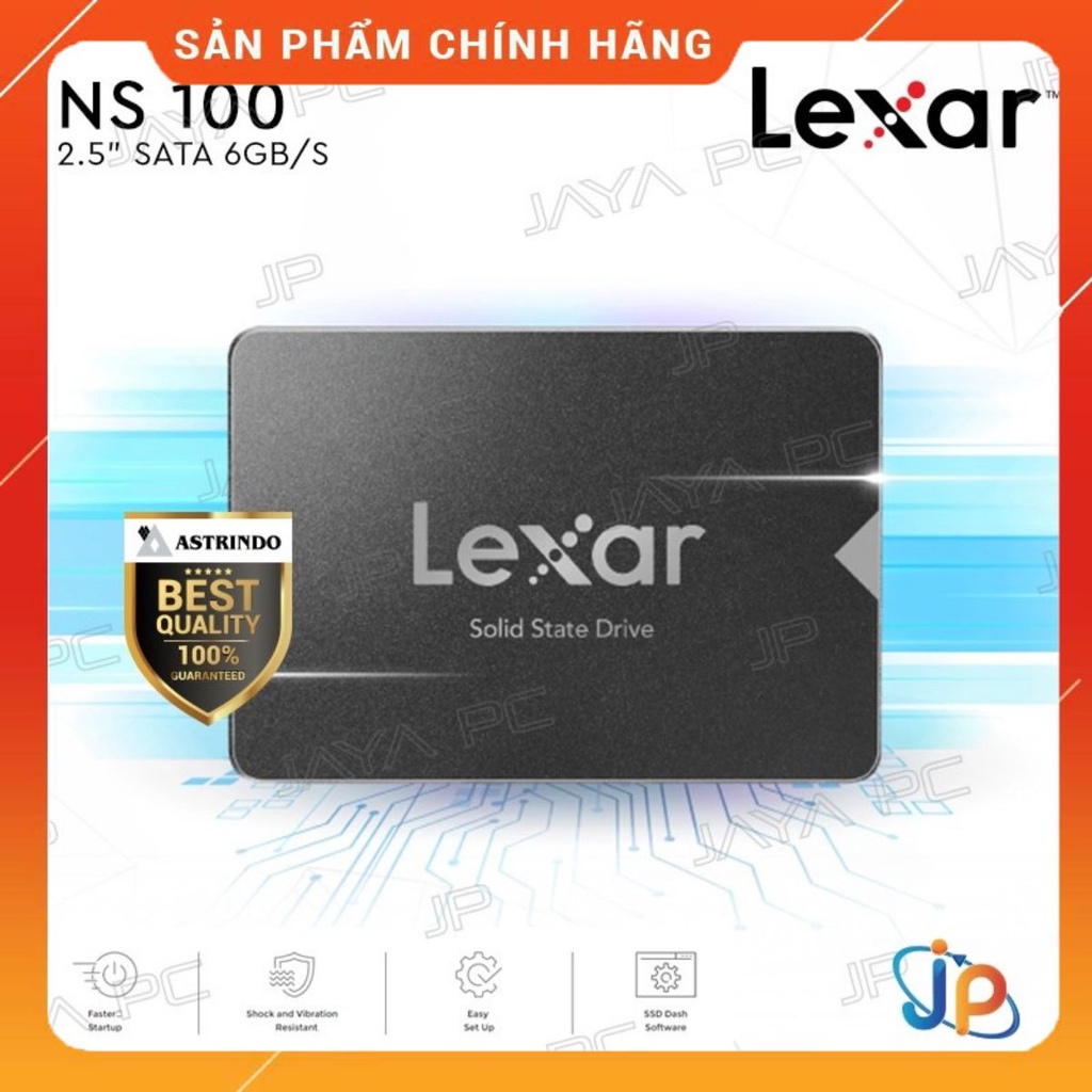 Ổ cứng SSD Lexar 128GB - NS100 Sata3 2.5 inch (Đoc 520MB/s - Ghi 450MB/s) Hàng chính hãng BH 3 năm