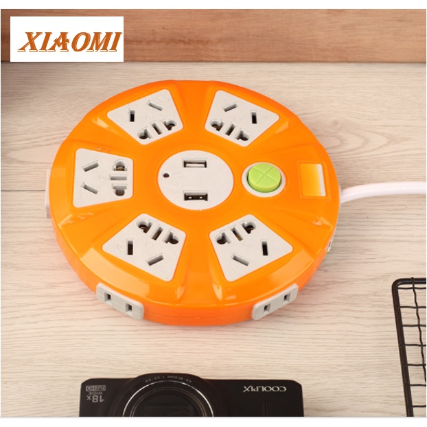 COMBO Ổ CẮM XIAOMI DÀI VÀ TRÒN 2500W, CÓ CỔNG USB SẠC NHANH ĐIỆN THOẠI, CHÍNH HÃNG XIAOMI