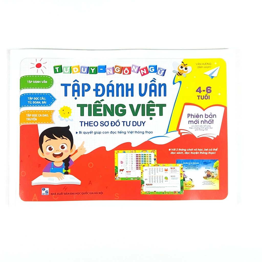 Sách - Tập Đánh Vần Tiếng Việt theo sơ đồ tư duy cho bé 4-6 tuổi rèn luyện kỹ năng đánh vần, đọc tiếng Việt trôi chảy