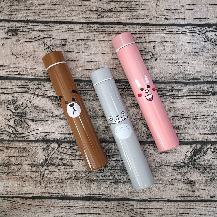 HCM - Bình giữ nhiệt ống Totoro Gấu Brown Thỏ Cony siêu đáng yêu trẻ trung 260ml