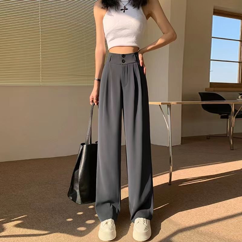Quần Dài Lưng Cao Ống Rộng Thời Trang Mùa Hè Cho Nữ