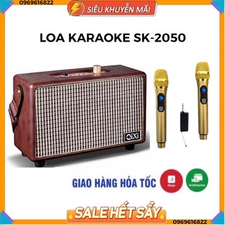 Loa Bluetooth Qixi SK-2025 Âm Thanh Hay Tích Hợp Cổng Micro 6.5 Karaoke Micro Không Dây BH 06 Tháng