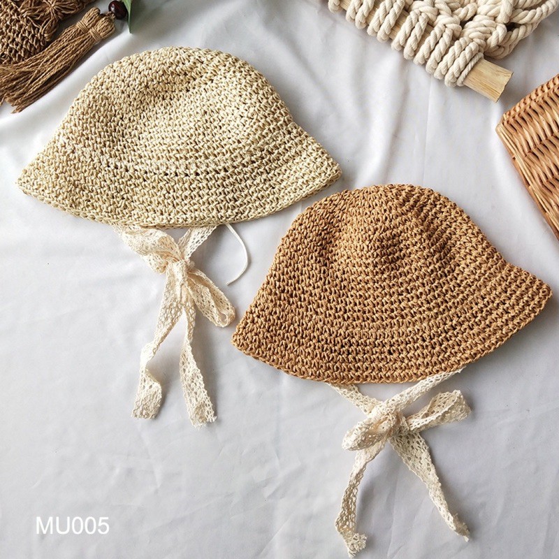 Mũ cói phong cách Hàn Quốc 8-24m MU005