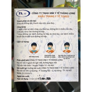 Khẩu Trang y tế Thăng Long 4 lớp (hàng công ty chuẩn)