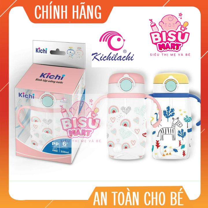 Bình tập uống chống sặc cho bé Kichilachi 220ML - 350ML có ống hút mẫu mới