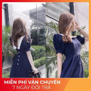 (FREESHIP+ẢNH THẬT) VÁY DỰ TIỆC VÁY XANH CỔ BẺ V1458
