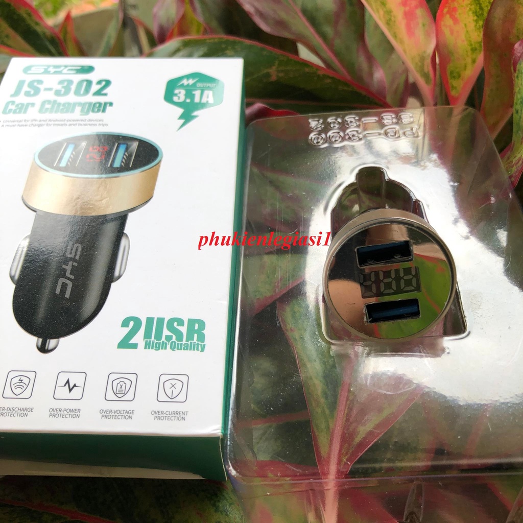 Rẻ nhưng chất lượng_ Cốc sạc Oto 2 cổng usb có báo volt SYC JS302