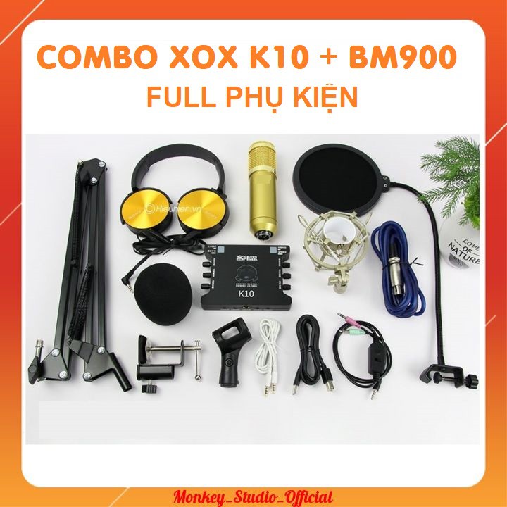 Combo Thu Âm Hát Livestream XOX K10 + Mic BM900 ⚡ HÀNG CHÍNH HÃNG⚡ Hát Karaoke Âm Thanh Chuẩn Phòng Thu Sống Động