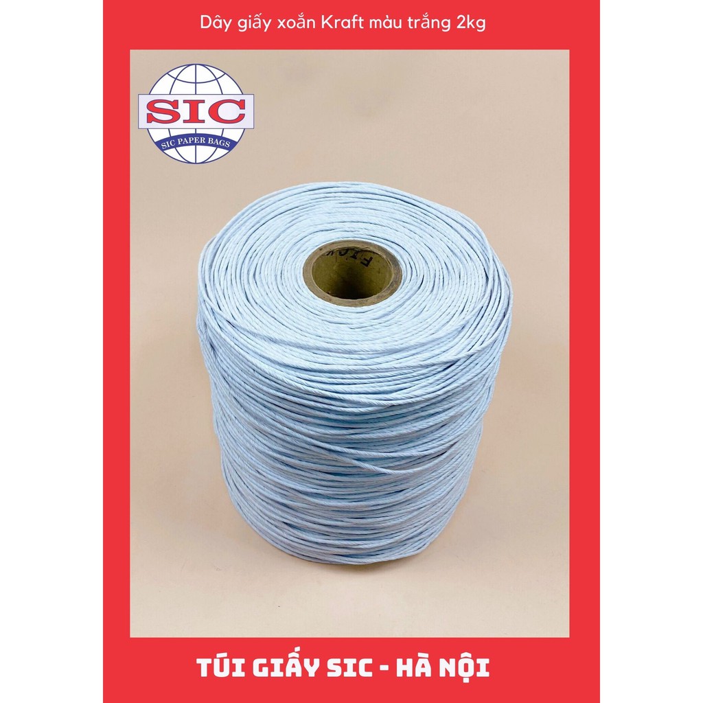 [RẺ NHẤT] SET 2KG DÂY XOẮN GIẤY MÀU TRẮNG ĐƯỜNG KÍNH 3.5MM (ẢNH THẬT)