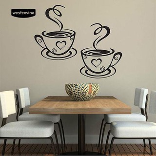 Nhãn dán tường hình tách cà phê độc đáo