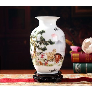 Bình hoa gốm sứ con dê