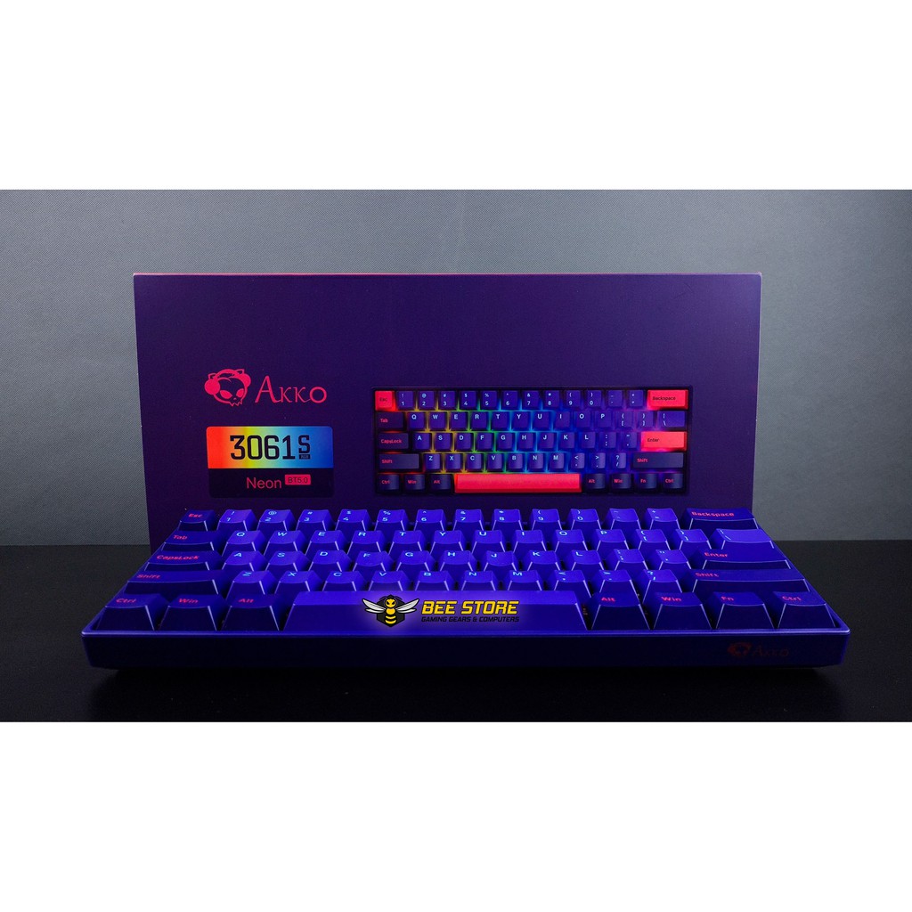 [Mã 267ELSALE hoàn 7% đơn 300K] Bàn phím cơ AKKO 3061 Neon | Bluetooth 5.0 | Led RGB