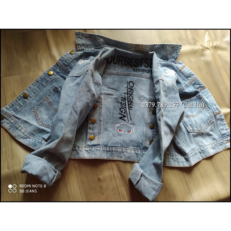 Aó khoác jean nữ cao cấp thời trang và chấm nắng form 58Kg Original BB35