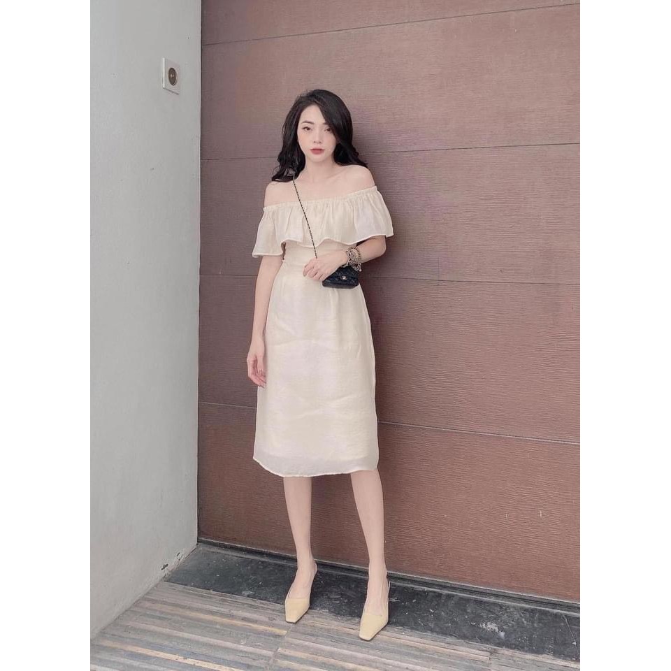 Váy trắng trễ vai tiểu thư body - Đầm dự tiệc SS150 | BigBuy360 - bigbuy360.vn