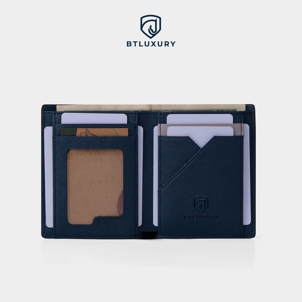 Ví nam đứng cao cấp REVO, thiết kế hiện đại chất da Taiga thượng hạng, chống thấm nước thương hiệu BTLUXURY